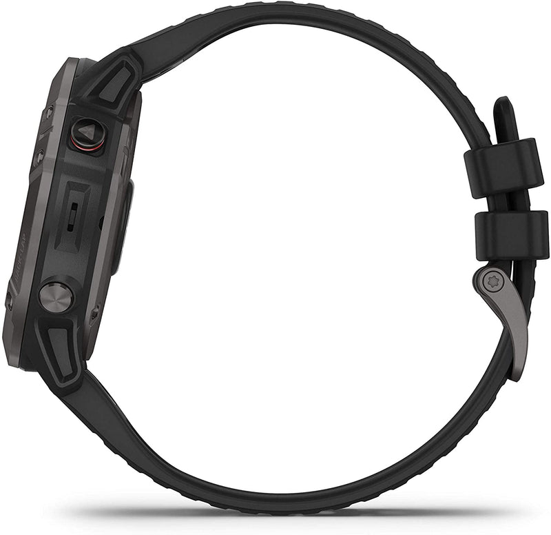 Garmin Fenix 6X Premium Multisport GPS Watches with Pulse OX, Routable Maps & Music and Power Pack Bundle (Sapphire, Carbon Gray DLC with Black Band)
