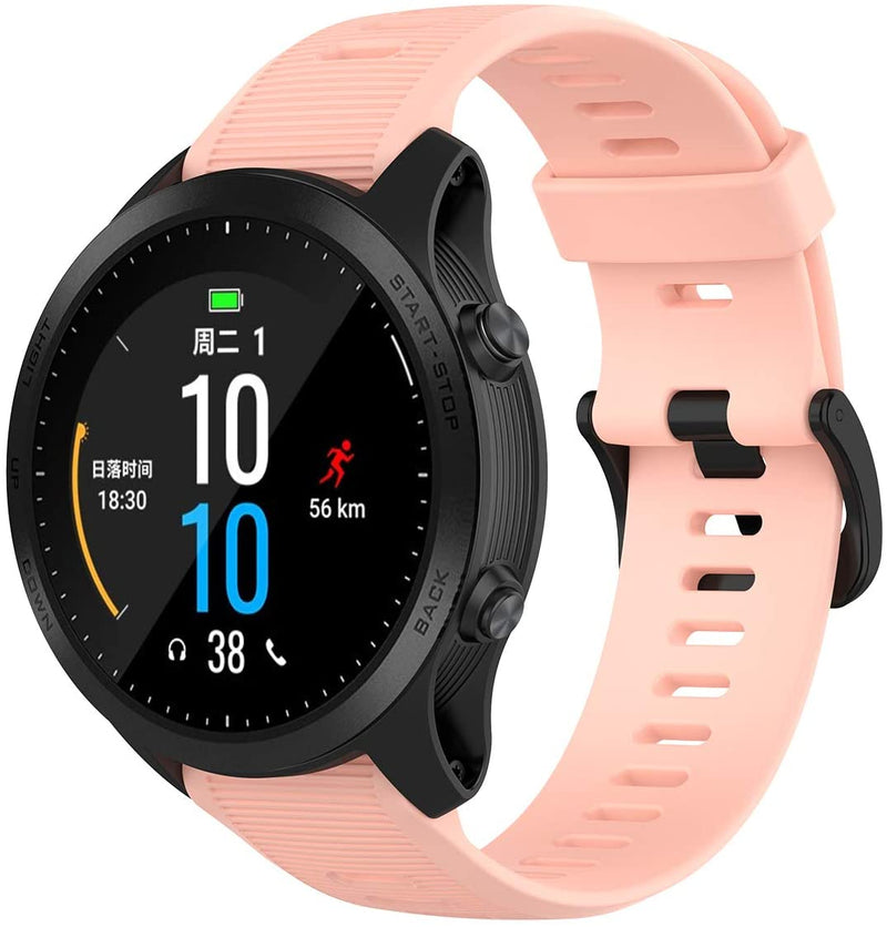 Garmin Forerunner 945 Bundle, Premium GPS Running/Triathlon Smartwatch with Music Included Wearable4U 3 Straps Bundle (White/Pink/Purple)