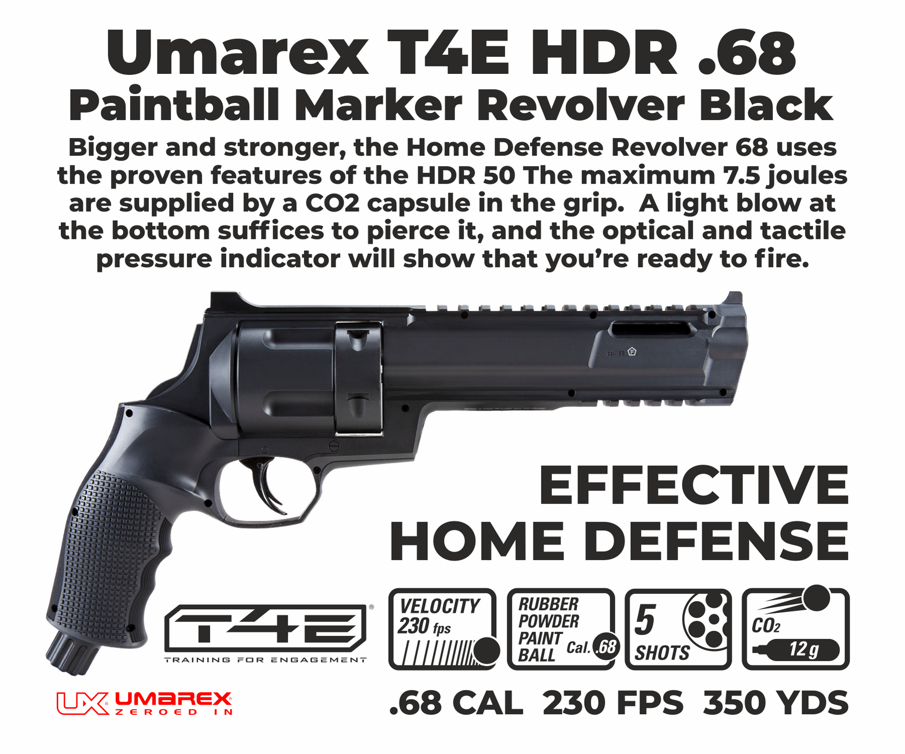 The new UMAREX HDR 68 SELF DEFENSE REVOLVER