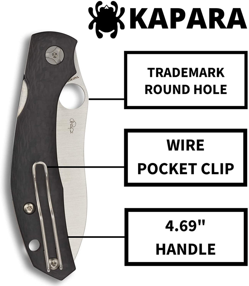 Spyderco Kapara 3.58" CPM S30V Plain Edge Folding Pocket Knife (C241CFP)