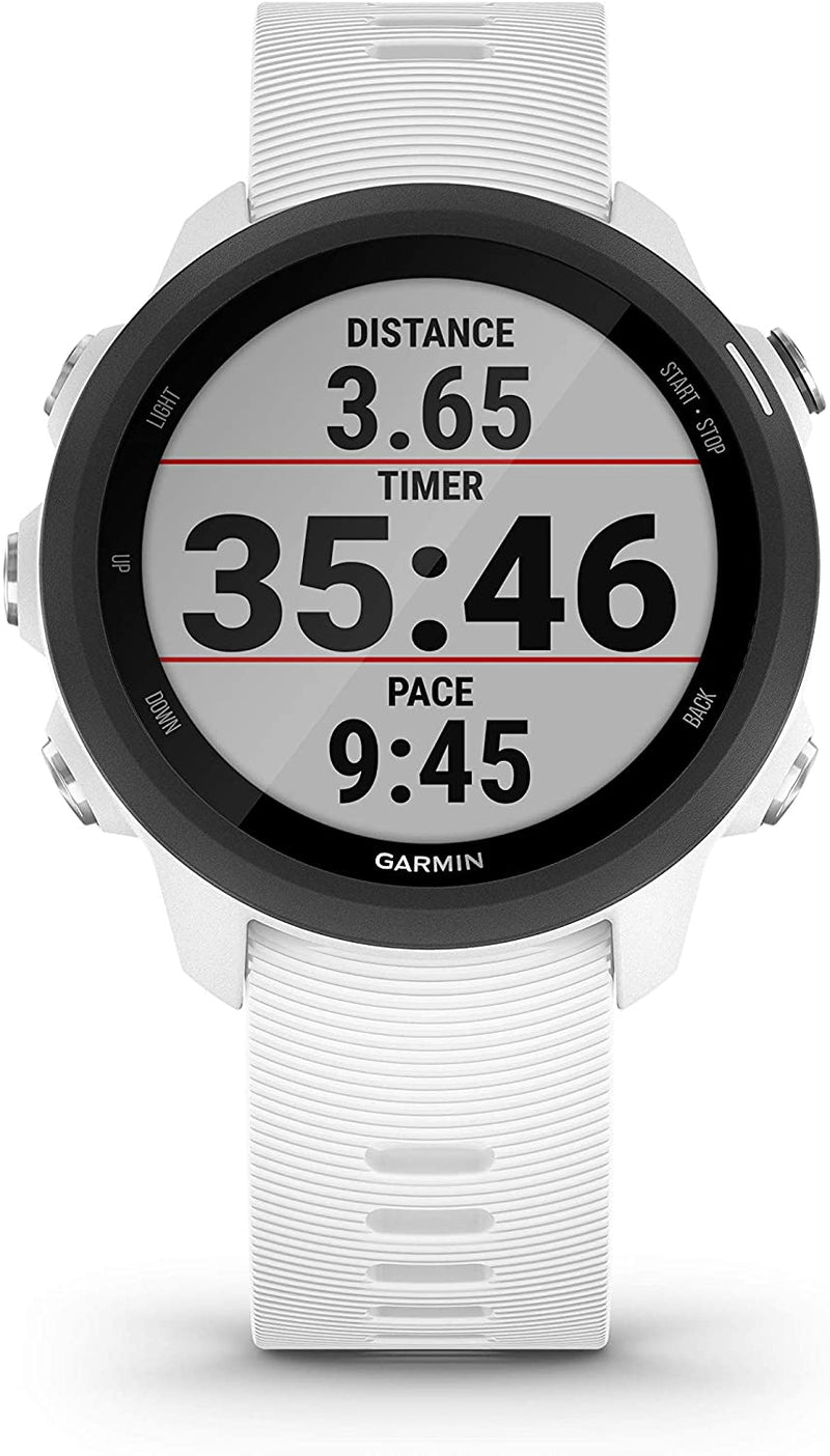Garmin Forerunner 245 GPS Running Smartwatch with Included Wearable4U 3 Straps Bundle (White Music 010-02120-21, Black/Berry/Red)