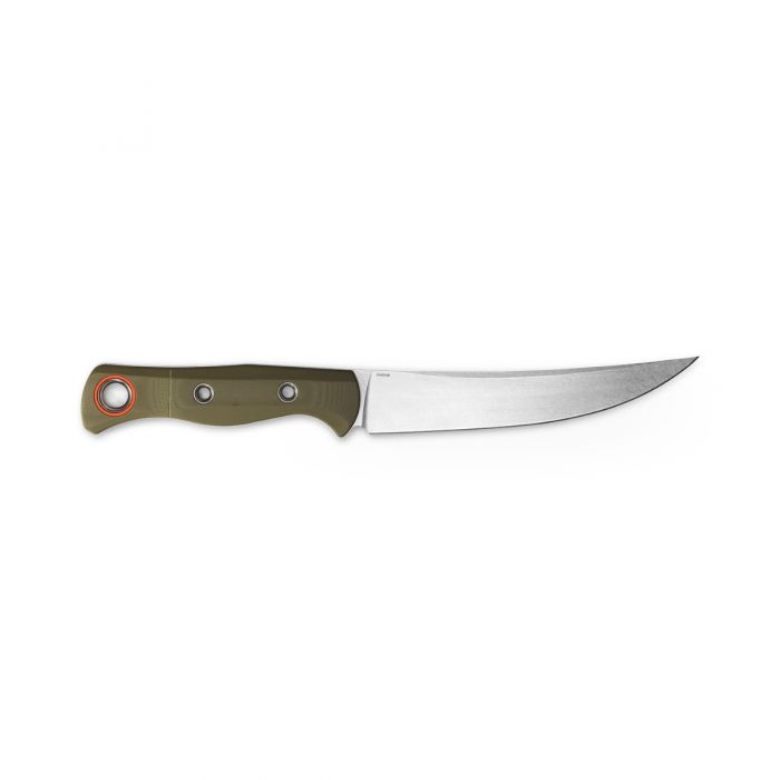 Benchmade 15500-3 Meatcrafter Plain Edge Fixed Blade Knife Green G-10 6.08"