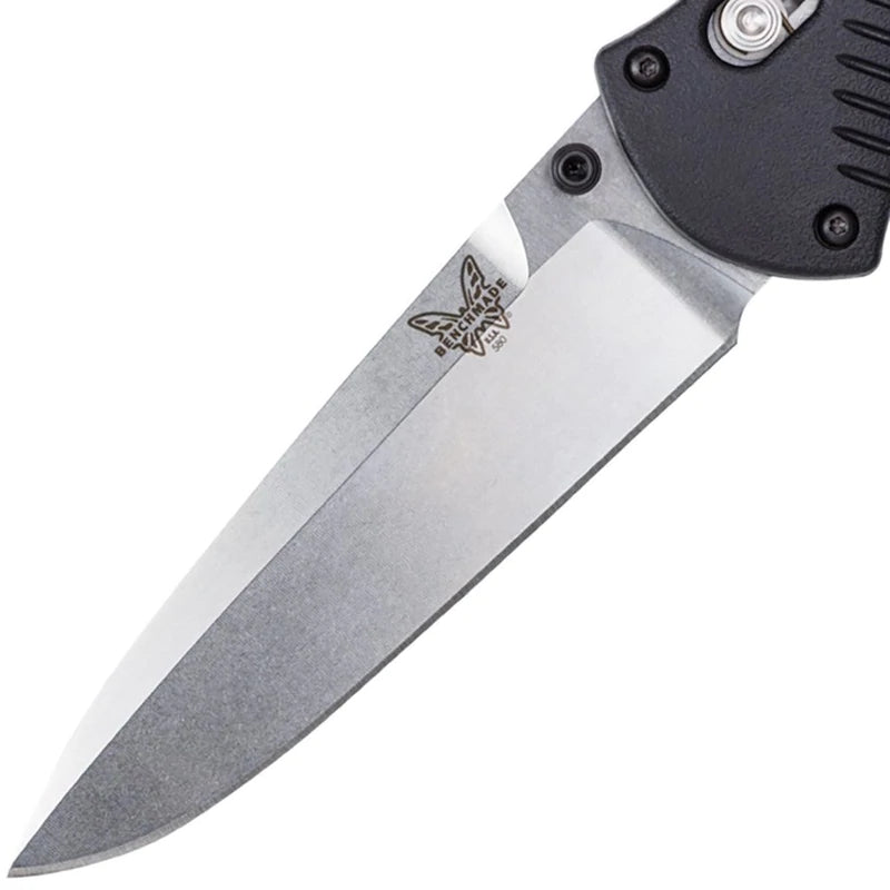 Benchmade 580 Barrage Osborne Plain Edge Drop Point Black Handle 3.6" Folding Knife