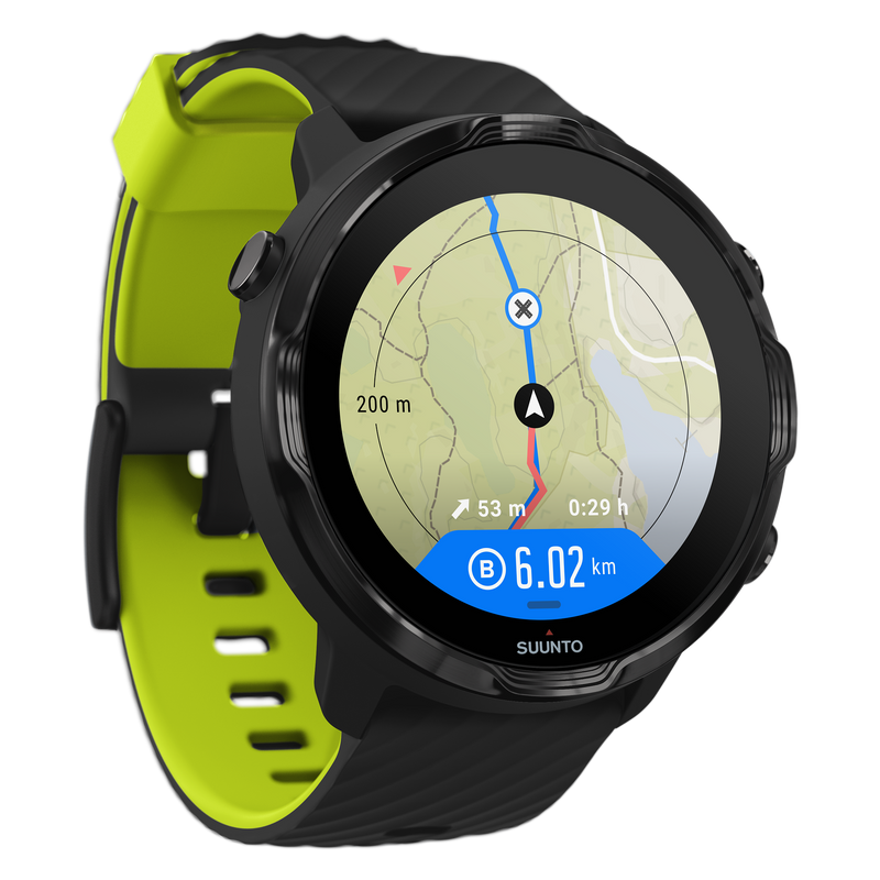 SUUNTO 7 Black Lime GPS Sports Smartwatch With Versatile Sports Experience with Wearable4U Power Bank Bundle