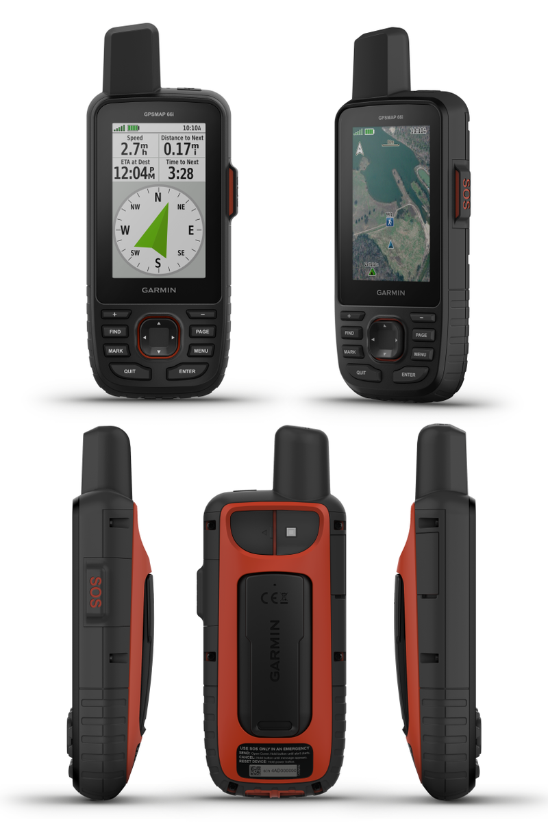 Garmin GPSMAP 66i, GPS Handheld and Satellite Communicator, TopoActive Mapping and inReach Technology with Wearable4U PowerPack Bundle