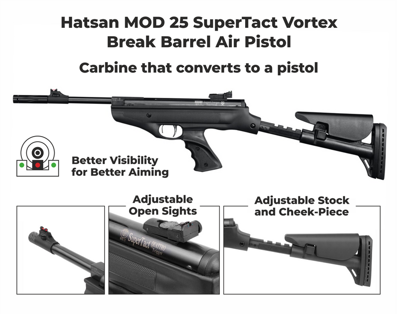 Hatsan MOD 25 SuperTact Vortex Breakbarrel .177 Caliber Air Pistol