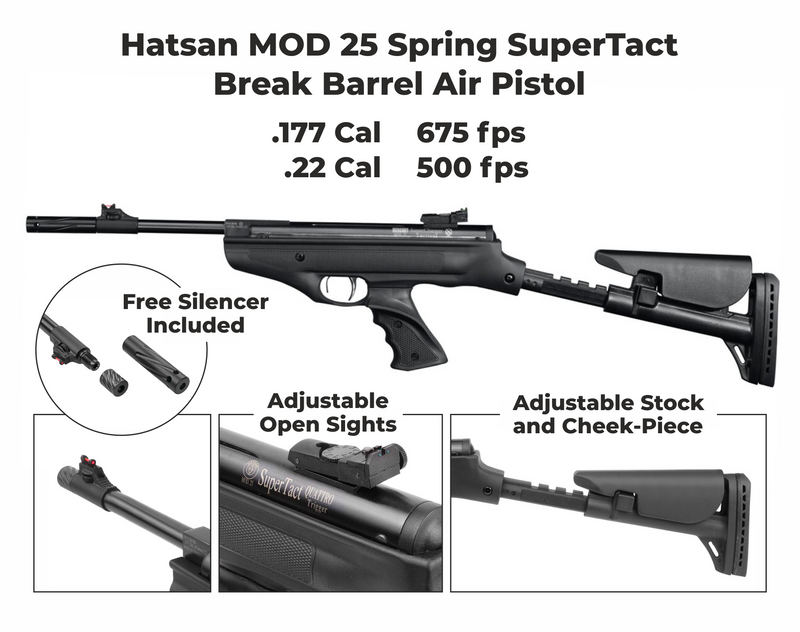Hatsan MOD 25 Spring SuperTact Breakbarrel .22 Caliber Air Pistol