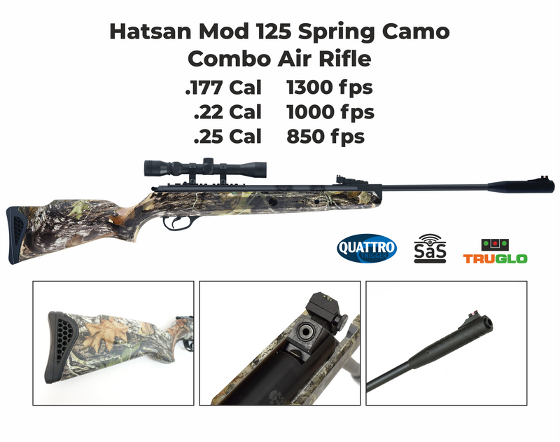 Hatsan Mod 125 Spring Camo Combo .25 Cal Air Rifle