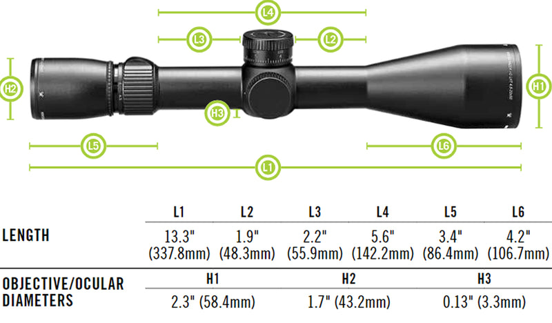 Vortex Optics Razor HD LHT 4.5-22x50 First Focal Plane Riflescope XLR-2 (MOA) Reticle, 30 mm Tube