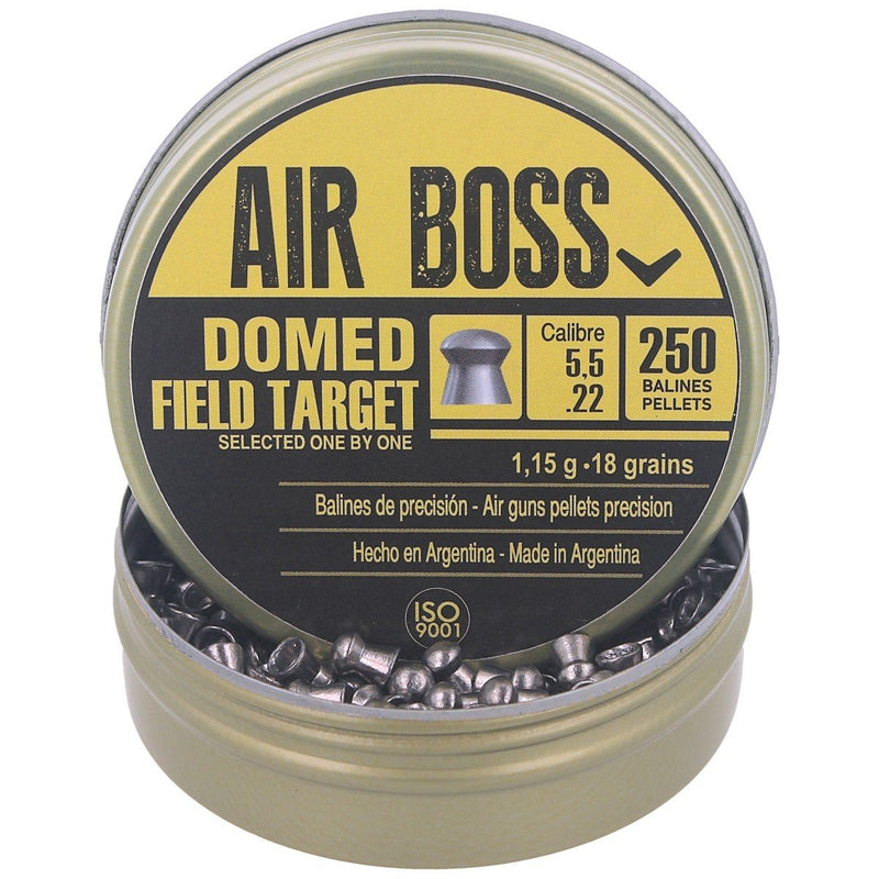 Apolo Air Boss Domed Field Target 5.5mm .22 Caliber 18gr/1.15 g Airgun Pellets 250 Count