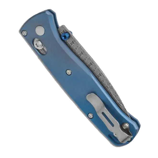 Benchmade Bugout Limited Edition Blue Titanium Ladder 3.2" Damasteel Blade 535-2204 Pocket Knife