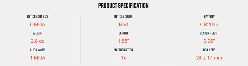 Athlon Optics Midas TSR1-M 6 MOA Red Dot (403017A)