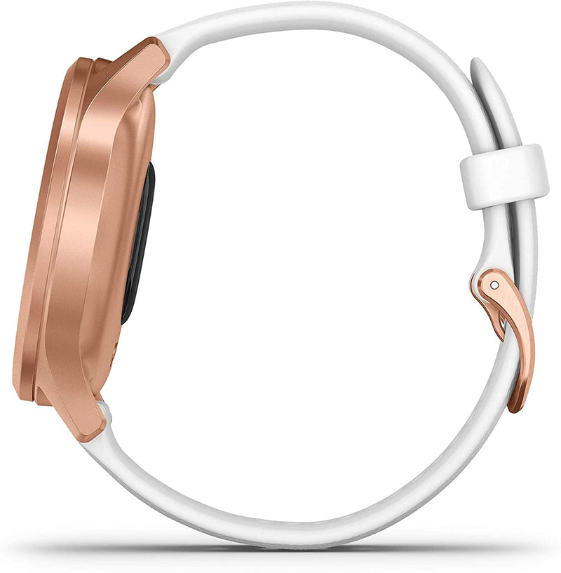 Garmin Vivomove 3 Style, Hybrid Smartwatch with White EarBuds Bundle (Rose Gold/White)