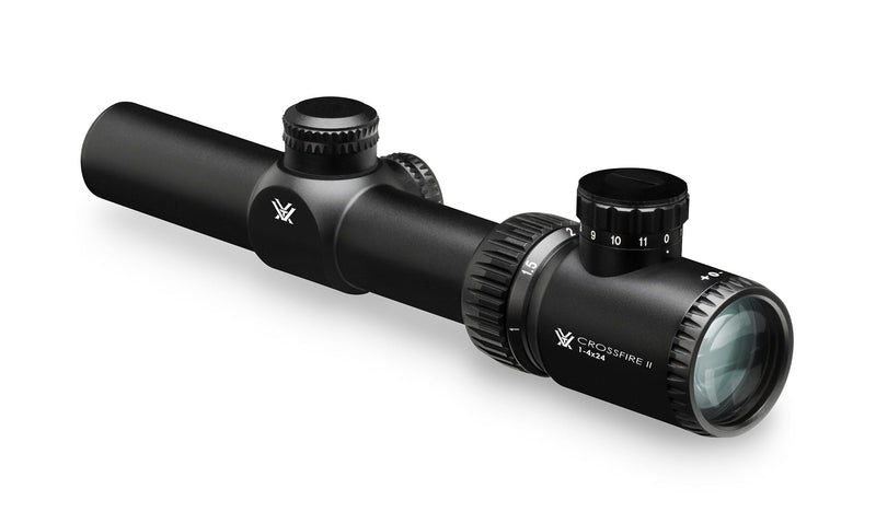 Vortex Optics Crossfire II 1-4x24, 30mm Tube, SFP Riflescope - V-Brite Illuminated Reticle (MOA) with Sport Cantilever 30mm Mount