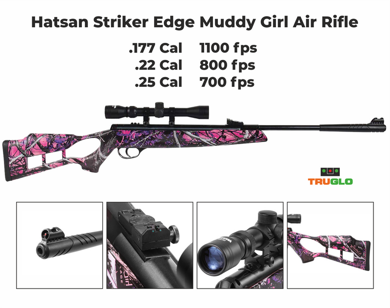 Hatsan Striker Edge Spring Muddy Girl Combo .177 Caliber Air Rifle