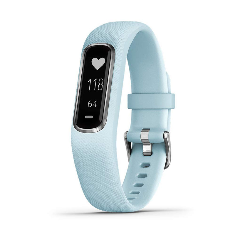 Garmin vívosmart 4, Activity and Fitness Tracker w/Pulse Ox and Heart Rate Monitor, Silver w/Azure Blue Band