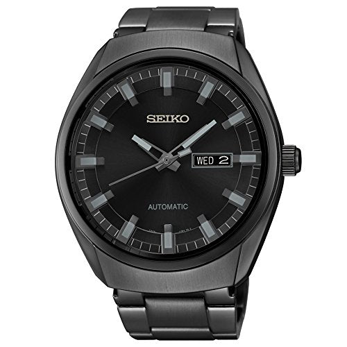 Seiko Men's Black Ion Finish Automatic Date Calendar Watch