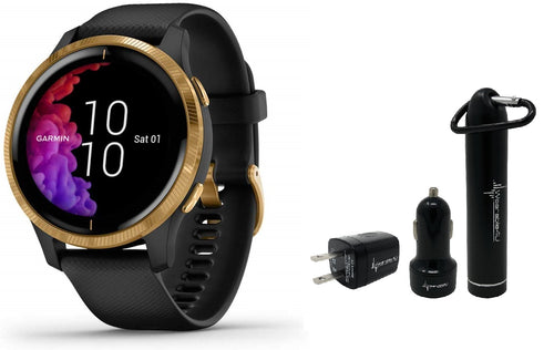 Garmin Venu GPS Smartwatch with AMOLED Display and Wearable4U Power Pack Bundle