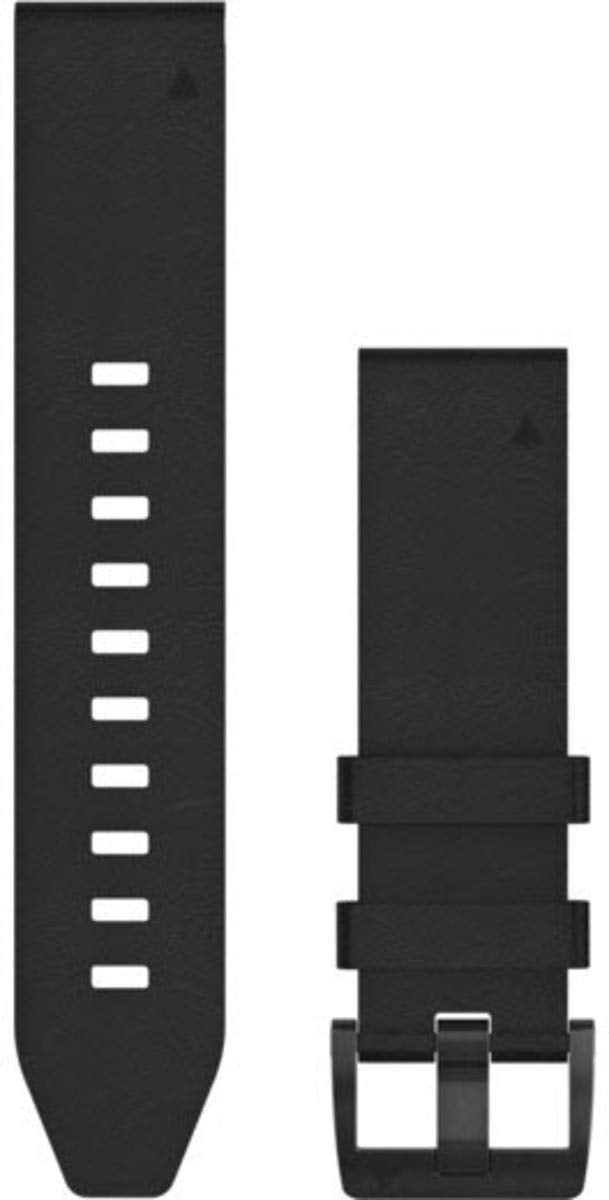 Garmin 010-12740-01 Quickfit 22 Watch Band - Black Leather - Accessory Band for Fenix 5 Plus/Fenix 5