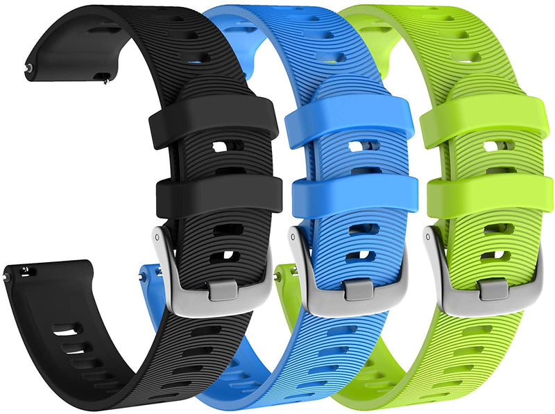 Garmin Forerunner 245 GPS Running Smartwatch with Included Wearable4U 3 Straps Bundle (Slate Grey 010-02120-00, Blue/Khaki/Lime)