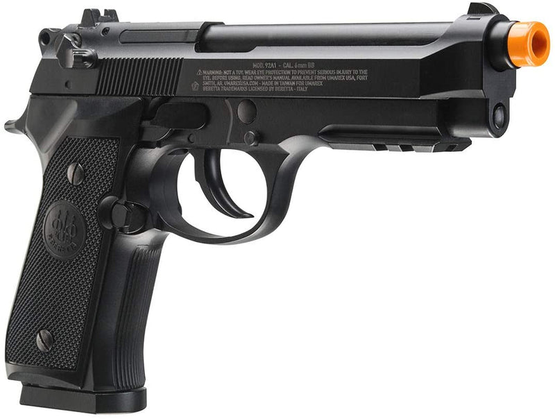 Umarex Beretta M92 A1 Co2 Blowback - Auto/Semi Airsoft Pistol with Included 5x12 Gram CO2 Tanks and Wearable4U Pack of 1000 6mm 0.20g BBS Bundle