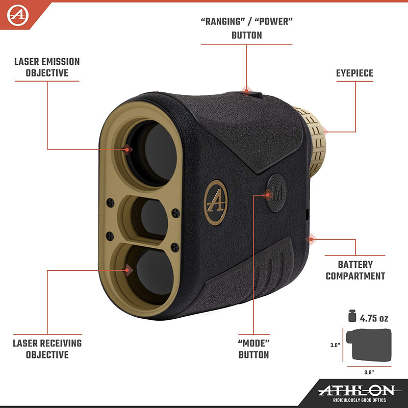 Athlon Midas 1 Mile 6x Magnification Laser Rangefinder with Wearable4U Lens Cleaning Pen Bundle