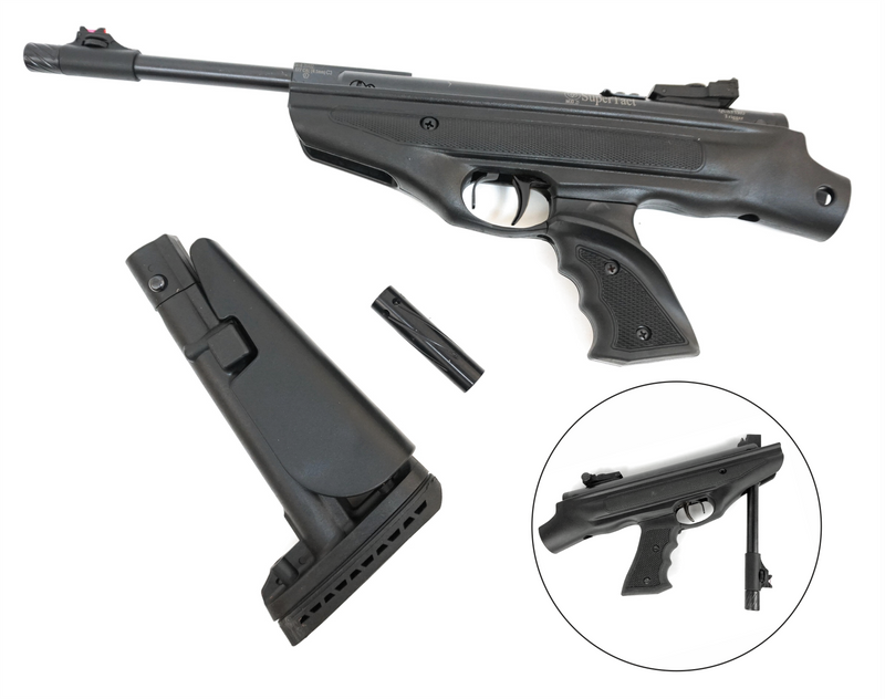 Hatsan Mod 25 Spring Piston SuperTact .177 Cal Single-Shot Break Barrel AirPistol with Wearable4U  .177 cal 500ct Pellets and 100x Paper Targets Bundle