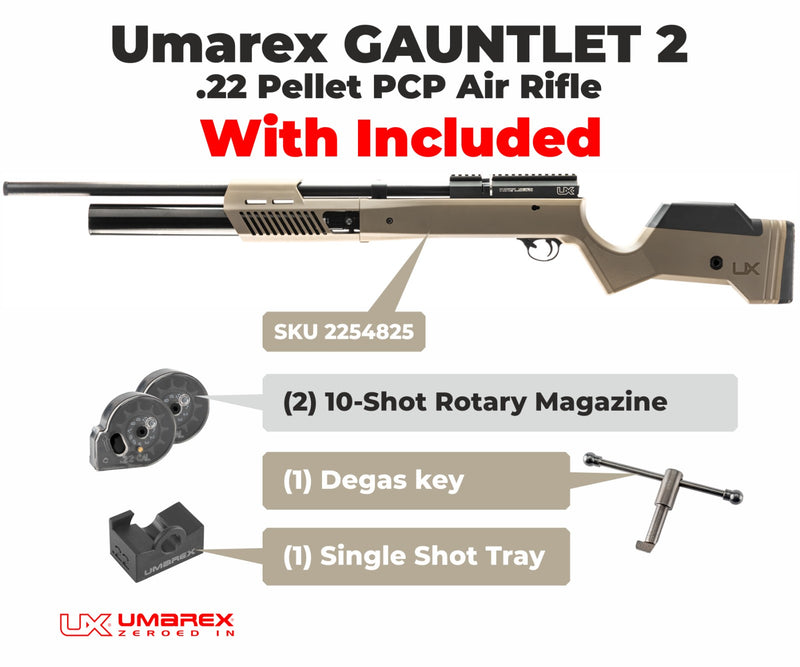 Umarex 2254825 Gauntlet 2 PCP Pellet Gun .22 Caliber Bolt-Action Air Rifle
