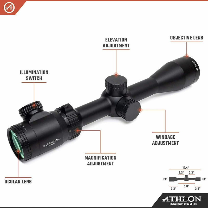 Athlon Optics Neos 3-9x40, Capped, Fixed Focus, 1 inch, SFP, BDC 500 IR Riflescope with included Extra Battery CR2032 and Wearable4U Lens Cleaning Pen and Lens Cleaning Cloth Bundle