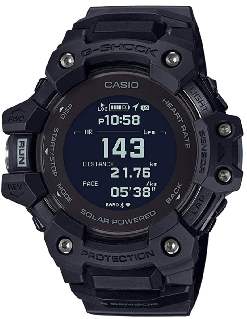 Casio G-Shock Move Digital Black Sport Watch GBD-H1000-1CR with Wearable4U Power Pack Bundle