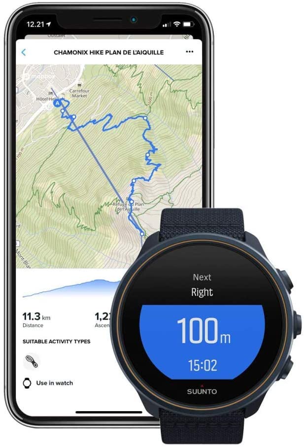 SUUNTO 9 Baro Multisport GPS Smartwatch, Granite Blue/Titanium with Wearable4U Power Bank Bundle