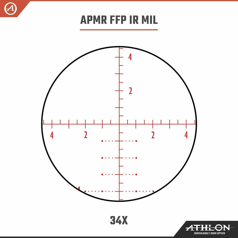 Athlon Optics Argos BTR GEN2 8-34×56 APMR FFP IR MIL, Direct Dial, Side Focus, 30mm Riflescope with Included Extra Battery CR2032 and Wearable4U Lens Cleaning Pen and Lens Cleaning Cloth Bundle