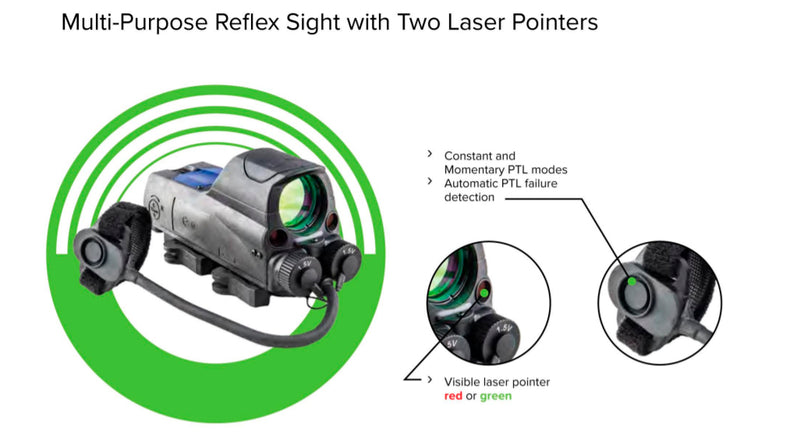 Meprolight Mepro MOR Pro Multi-Purpose Red Dot Reflex Sight Bullseye w/ Green Visible & IR Laser
