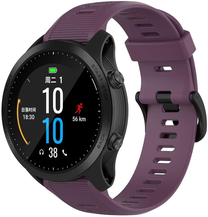 Garmin Forerunner 945 Bundle, Premium GPS Running/Triathlon Smartwatch with Music Included Wearable4U 3 Straps Bundle (Slate/Red/Purple)