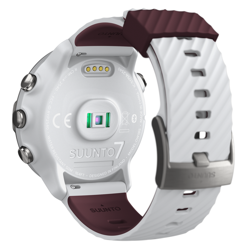 Suunto 7 White Burgundy GPS Sports Smartwatch with Wearable4U Power Pack Bundle