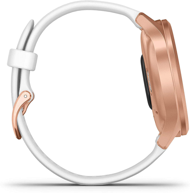 Garmin Vivomove 3 Style, Hybrid Smartwatch with White EarBuds Bundle (Rose Gold/White)