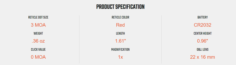 Athlon Optics Talos EDC 3 MOA Red Dot Sight (405001)