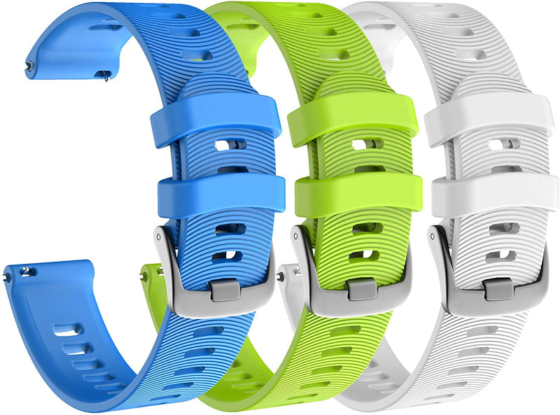 Garmin Forerunner 245 GPS Running Smartwatch with Included Wearable4U 3 Straps Bundle (Berry 010-02120-01, Blue/Lime/White)