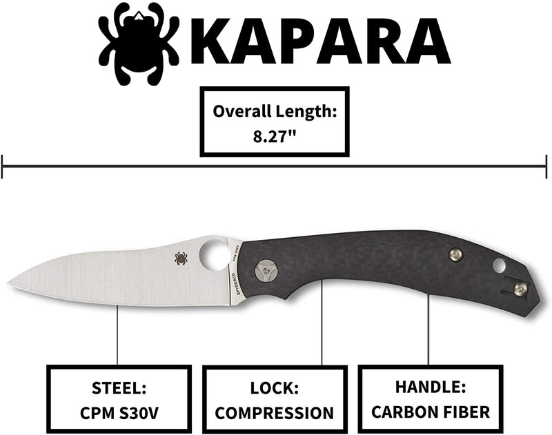 Spyderco Kapara 3.58" CPM S30V Plain Edge Folding Pocket Knife (C241CFP)