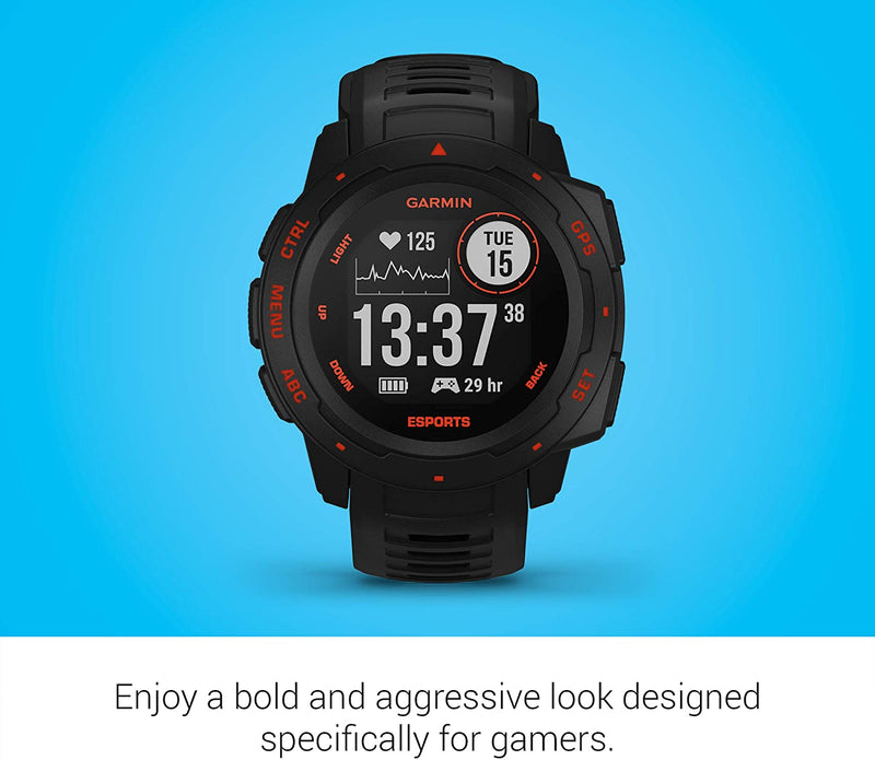 Garmin Instinct Esports Edition, Black Lava GPS Smartwatch for Esports Athletes