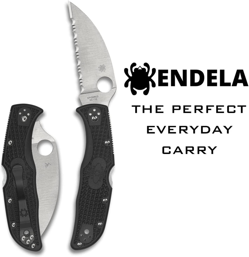 Spyderco Endela Signature Series Knife with Wharncliffe VG-10 Blade and Non-Slip Bi-Directional FRN Handle - C243