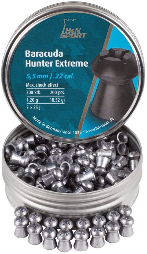 Haendler & Natermann Baracuda Hunter Extreme Pellets, 0.22 Cal./18.52 gr, Hollowpoint, 200 Count (Pack of 1)
