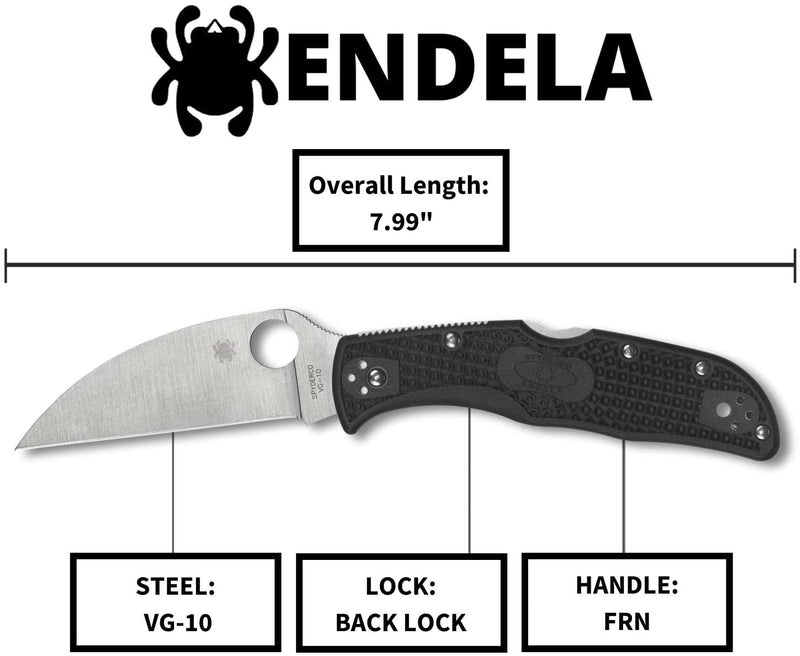 Spyderco Endela Signature Series Knife with Wharncliffe VG-10 Blade and Non-Slip Bi-Directional FRN Handle - C243
