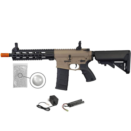 Tippmann Commando M4 Airsoft CQB 10.5″ AEG Rifle with Keymod Handguard with included 9.6V NimH 1600 mAh Battery and Charger and Wearable4U Pack of 1000 6mm 0.20g BBS Bundle