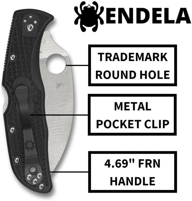 Spyderco Endela Signature Series Knife with Wharncliffe VG-10 Blade and Non-Slip Bi-Directional FRN Handle - C243