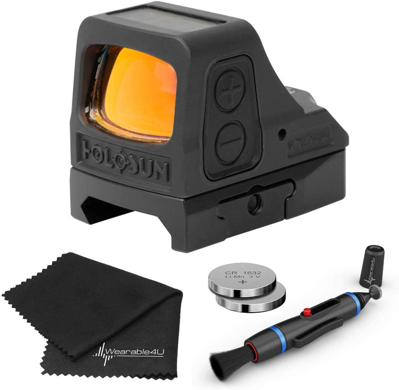 Holosun HE508T-GR-V2 Elite Green Dot Sight with Wearable4U Lens Cleaning Pen, Extra Battery and Lens Cleaning Cloth Bundle