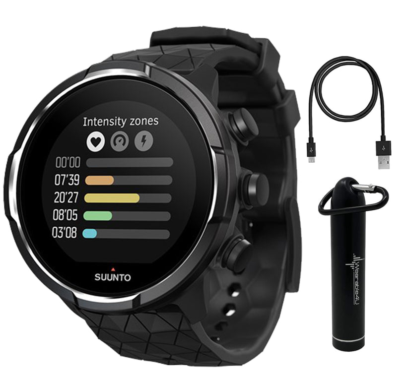 Suunto 9 Baro Titanium Ultra-Endurance GPS Watch with Exceptional Battery Life and Barometer with Power Bank Bundle Bundle