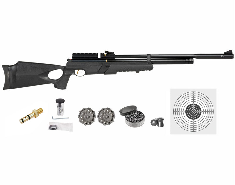 Hatsan AT44PA-10 Pump Action QES Air Rifle with Targets and Lead Pellets Bundle