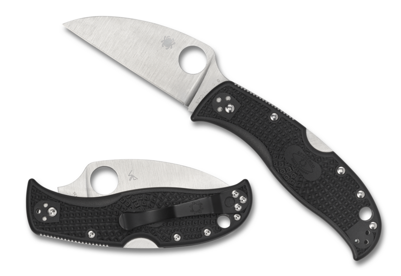Spyderco RockJumper Lightweight PlainEdge Folding Knife with 3.08" VG-10 Steel Wharncliffe Blade and Black FRN Handle