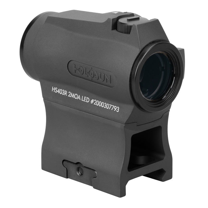 HOLOSUN HS403R Micro Reflex Sight, Black, 2 MOA Red Dot, 10DL & 2NV Brightness Settings, Rotary Switch, Multi-Layer Coating, Waterproof IP67, w/Lower 1/3 Height Mount & Low Base, with Wearable4U Extra CR2032 (100,000 hrs) and Cleaning Pen Bundle
